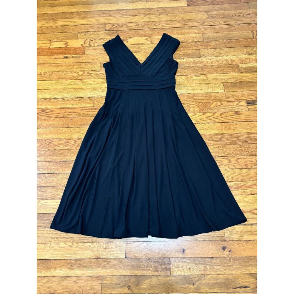 Jones New York Womens Dress Size 6 Black Layered Sleeveless Fit Flare Stretch - Picture 7 of 7